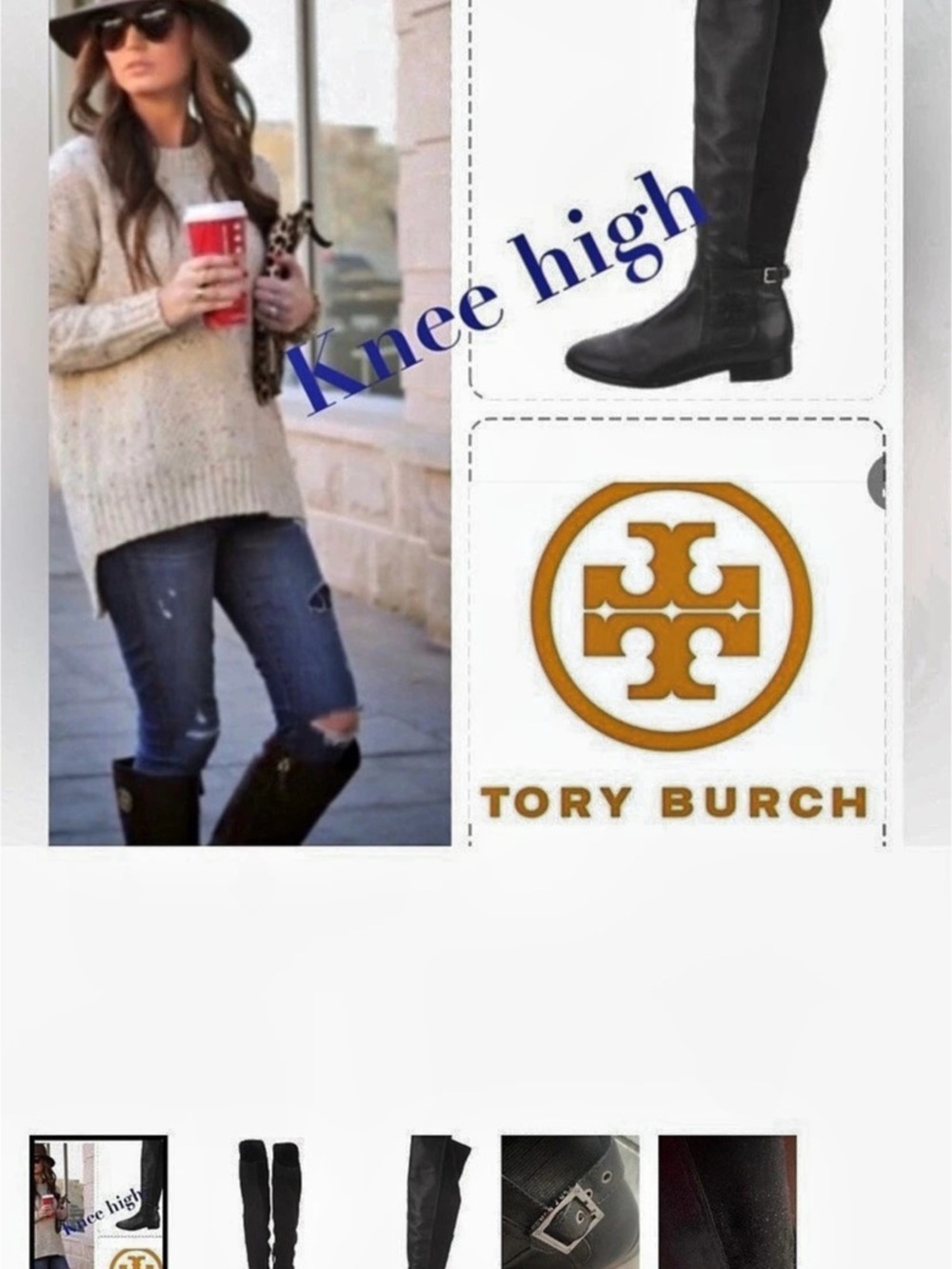 Tory Burch Riding Over The Knee Boot Black Over-the-Knee Boots